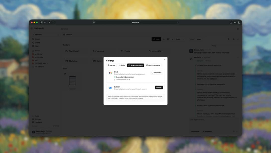 Outlook Integration for Auto-organization